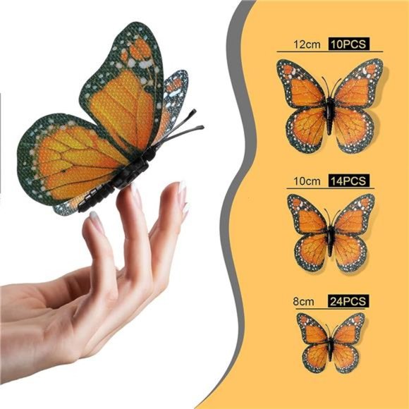 48pcs Butterfly Decoration Fake Butterflies Realistic Butterflies Crafts - Picture 4 of 6